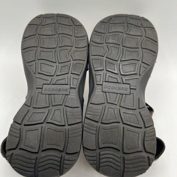 DOCKERS Mens 12M Brown Leather Comfort Sports Sandals Ankle Straps Hiking Shoes - Picture 10 of 11